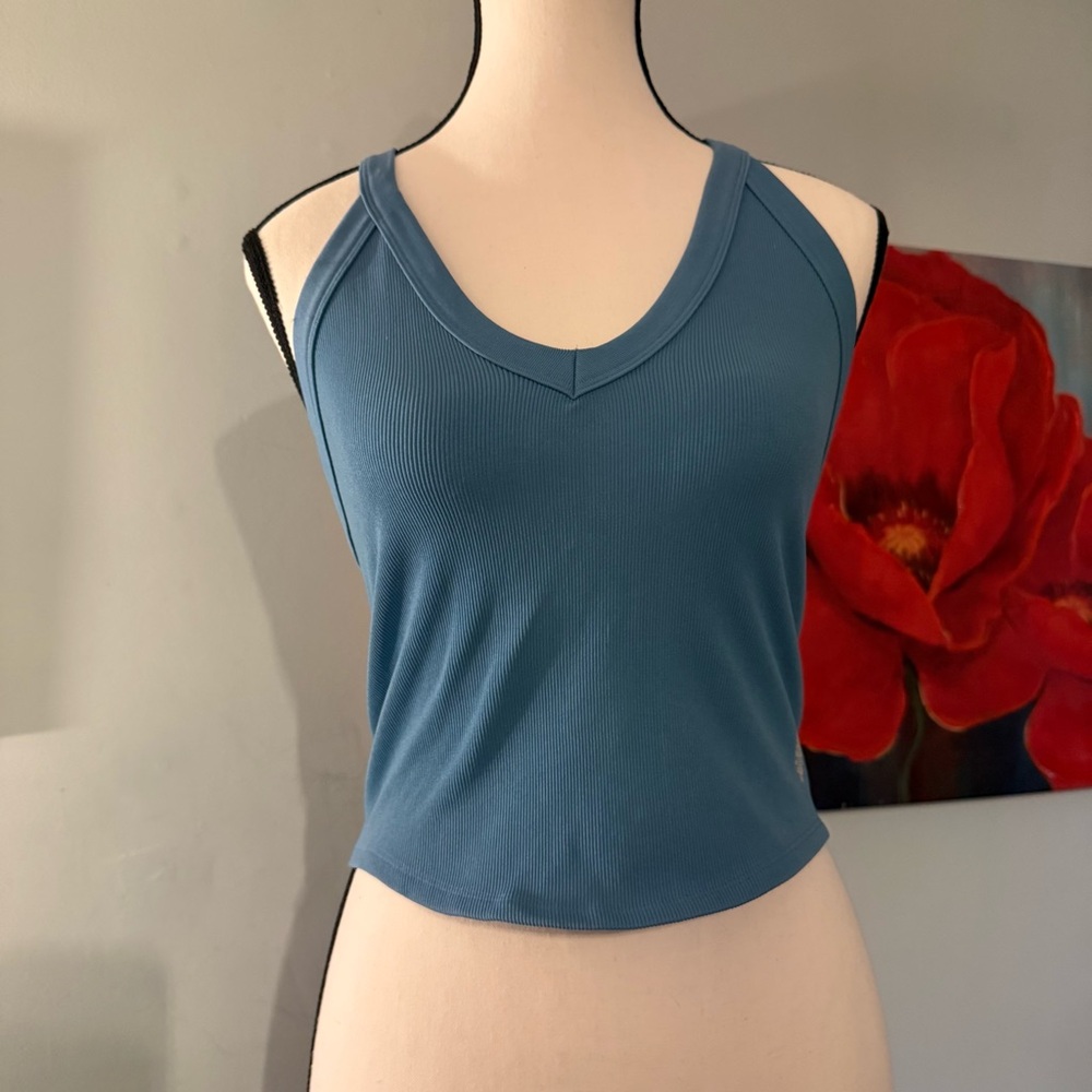 NWT Free People FP Movement Women's All Clear V Neck Cami Celestial Blue XL Top